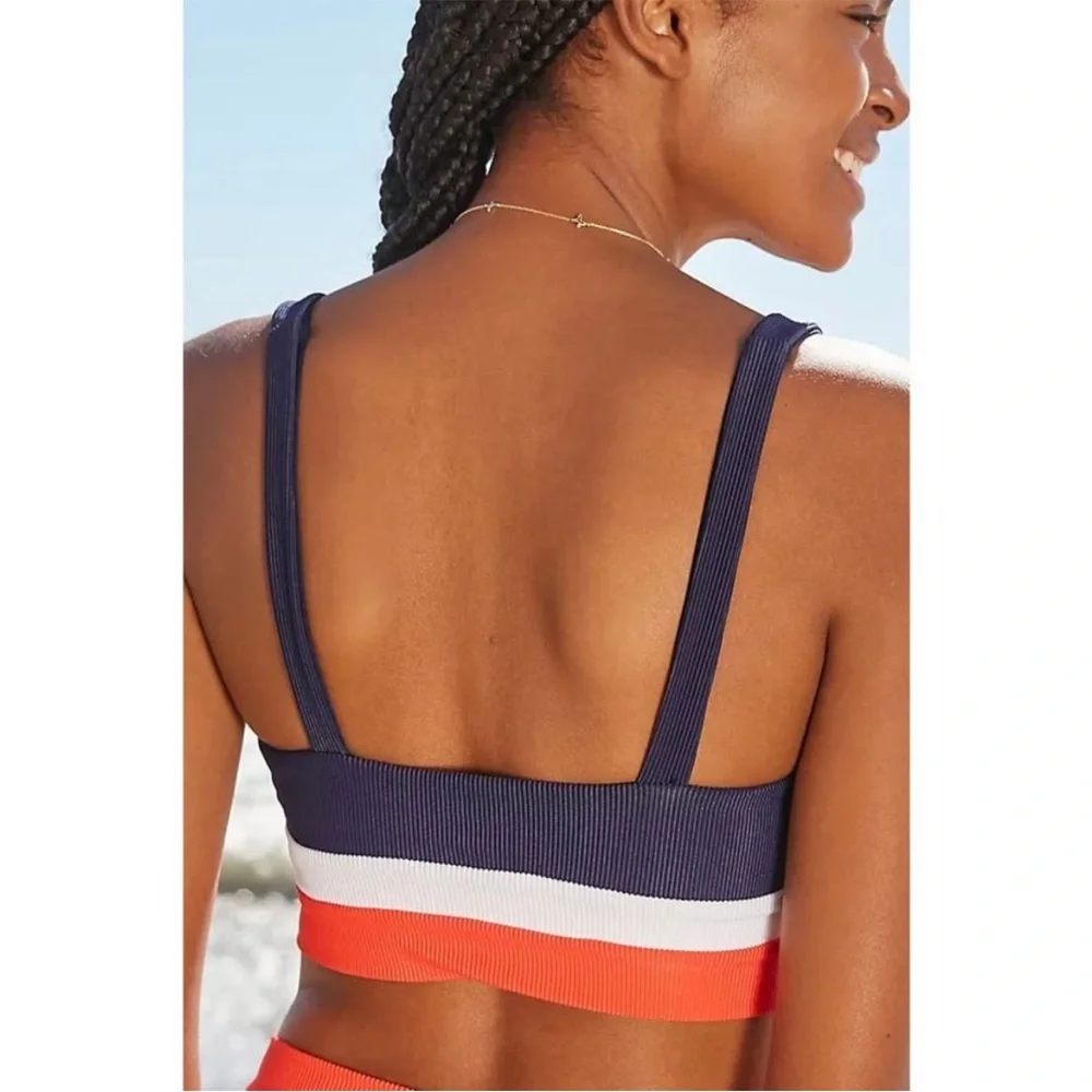 ▪️Beach Riot Mackenzie Bikini Top in Liberty Colorblock Red White Blue XS - Picture 6 of 11